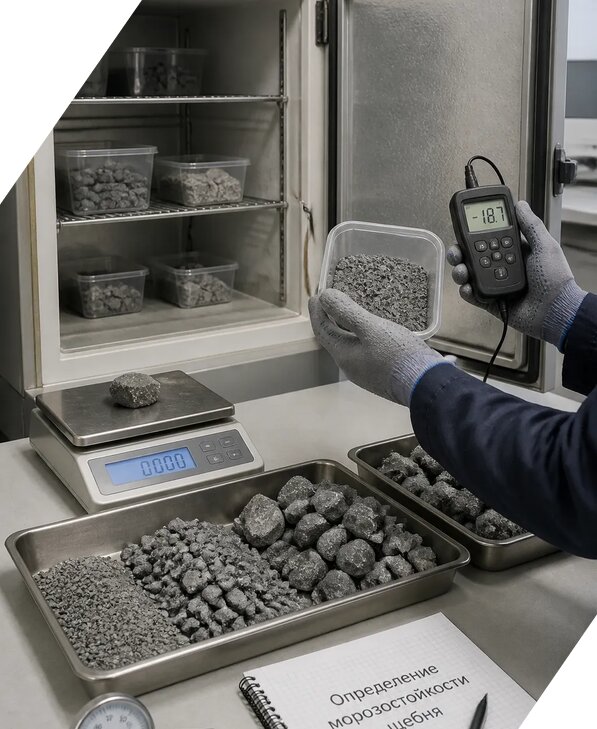 Определение морозостойкости щебня в Удомле от 3636 р. | ЭкспертизаРоссия