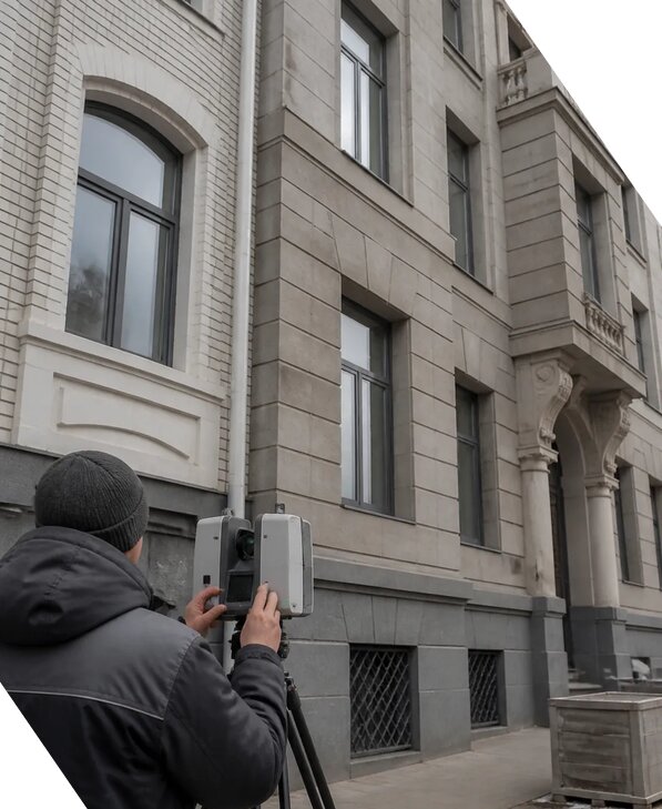 Лазерное сканирование фасадов зданий для обследования в Удомле